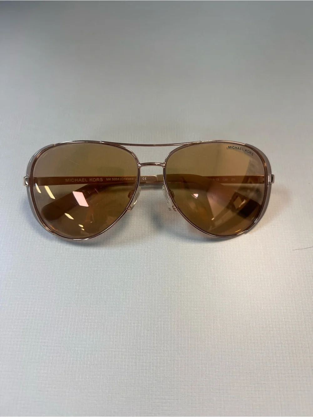 Michael Kors Aviator Sunglasses in Rose Gold and Brown